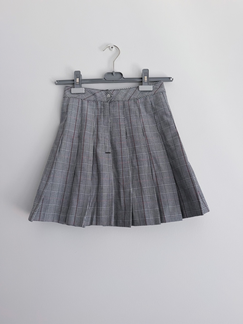 H&M Plaid Pleated Mini Skirt - Gray